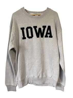 New York Popular Gray Crewneck Sweater with IOWA embroidered patch 2XL